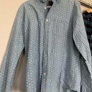 J. Crew Light Blue Micro Floral Cotton Button-Down Shirt